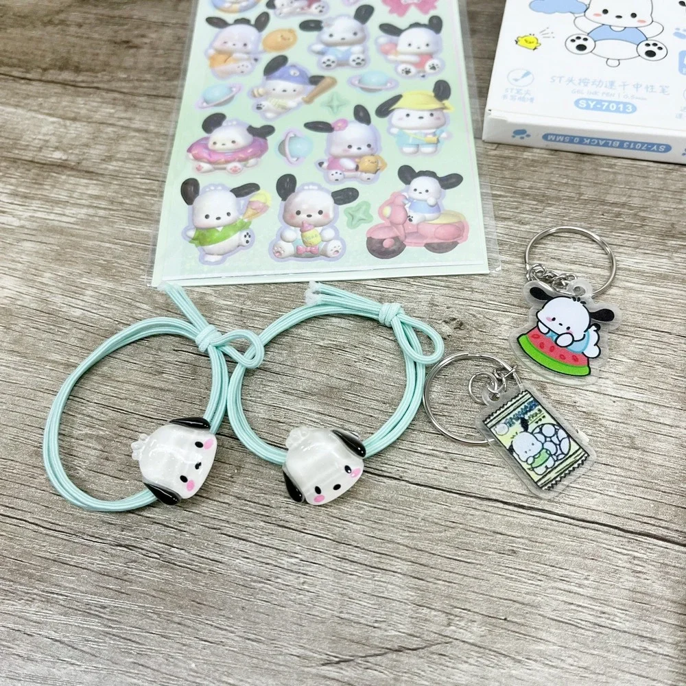 Pochacco Sanrio Stationery Set Wallet Pens Stickers Washi Tape Keychain Bundle